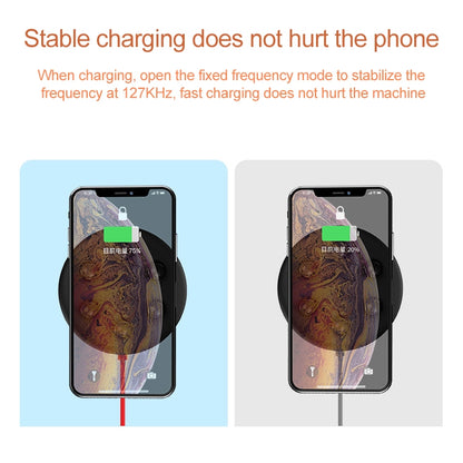 10W Portable Suction Cup Mobile Phone Fast Charging Wireless Charger, Suitable for iPhone 8 / X, Length: 1.5m(White + Black) - Apple Accessories by buy2fix | Online Shopping UK | buy2fix