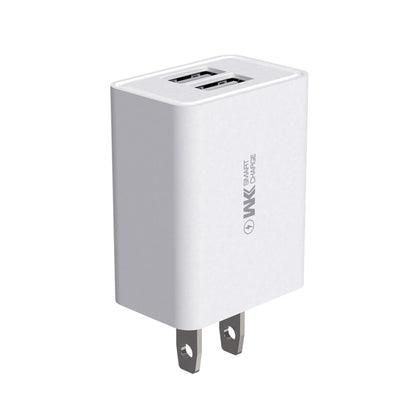 WK WP-U56 2A Dual USB Fast Charging Travel Charger Power Adapter, US Plug (White) - Apple Accessories by WK | Online Shopping UK | buy2fix