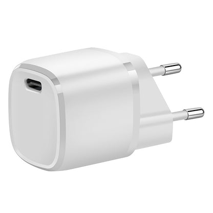 APQ-006 PD 20W USB-C / Type-C Single Port Wine Barrel Shape Travel Charger, EU Plug (White) - Mobile Accessories by buy2fix | Online Shopping UK | buy2fix
