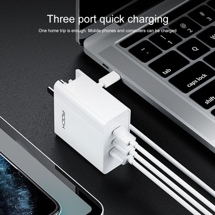 ROCK RH-PD64W T31 2C1A 65W Fast Charge Gallium Nitride Travel Charger, Specification: Single Piece, CN Plug(White) - Apple Accessories by ROCK | Online Shopping UK | buy2fix