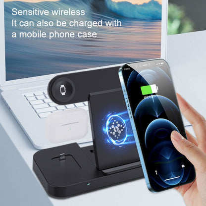 6 in 1 Multifunctional Foldable Vertical Wireless Charger (Black) - Wireless Charger by buy2fix | Online Shopping UK | buy2fix