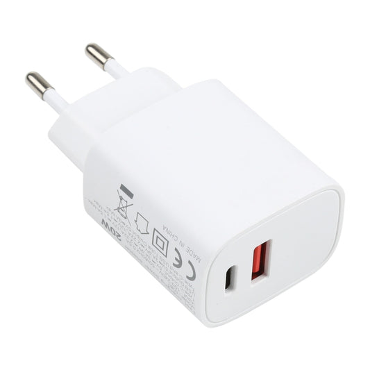 T087 20W USB-C / Type-C + USB Ports Fast Charging Travel Charger, EU Plug - USB Charger by buy2fix | Online Shopping UK | buy2fix