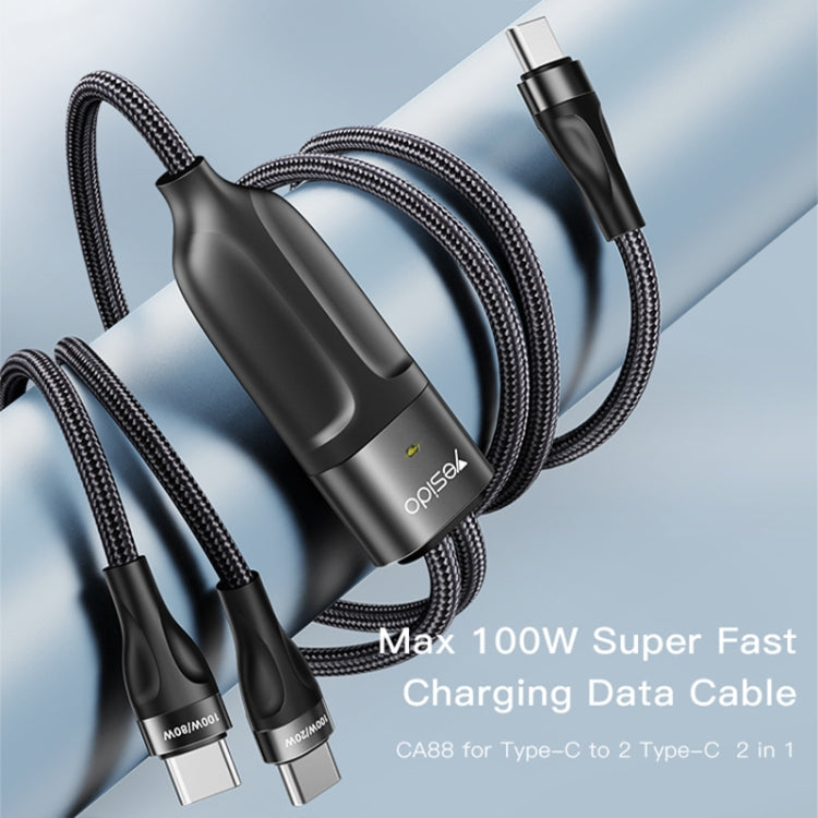 Yesido CA88 2 in 1 USB-C / Type-C to USB-C / Type-C Fast Charging Cable, Length: 1.2m - USB-C & Type-C Cable by Yesido | Online Shopping UK | buy2fix