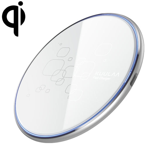 KUULAA KL-CD14 15W Round Shape Ultra-thin Wireless Charger (White) - Wireless Charger by KUULAA | Online Shopping UK | buy2fix