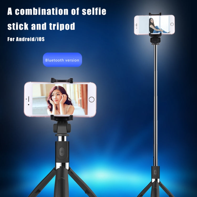 2 in 1 Foldable Bluetooth Shutter Remote Selfie Stick Tripod for iPhone and Android Phones(White) - Consumer Electronics by buy2fix | Online Shopping UK | buy2fix