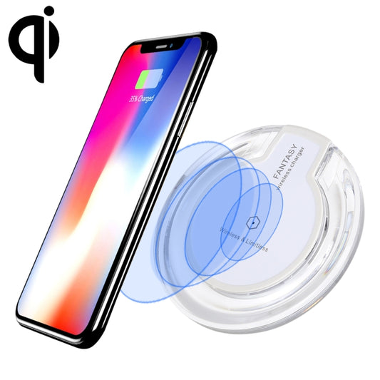 FANTASY 5V 1A Output Qi Standard Ultra-thin Wireless Charger with Charging Indicator, Support QI Standard Phones(White) - Wireless Charger by buy2fix | Online Shopping UK | buy2fix