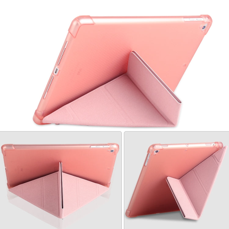 Multi-folding Shockproof TPU Protective Case for iPad 9.7 (2018) / 9.7 (2017) / air / air2, with Holder & Pen Slot(Gold) - Apple Accessories by buy2fix | Online Shopping UK | buy2fix