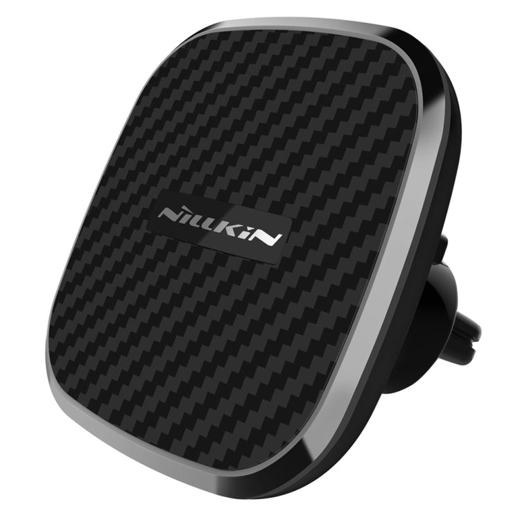 NILLKIN MC027 Car Air Outlet Vent Mount Clamp Holder 10W Fast Charging Qi Magnetic Wireless Charger, For iPhone 8/ 8 Plus / X(Black) - In Car by NILLKIN | Online Shopping UK | buy2fix