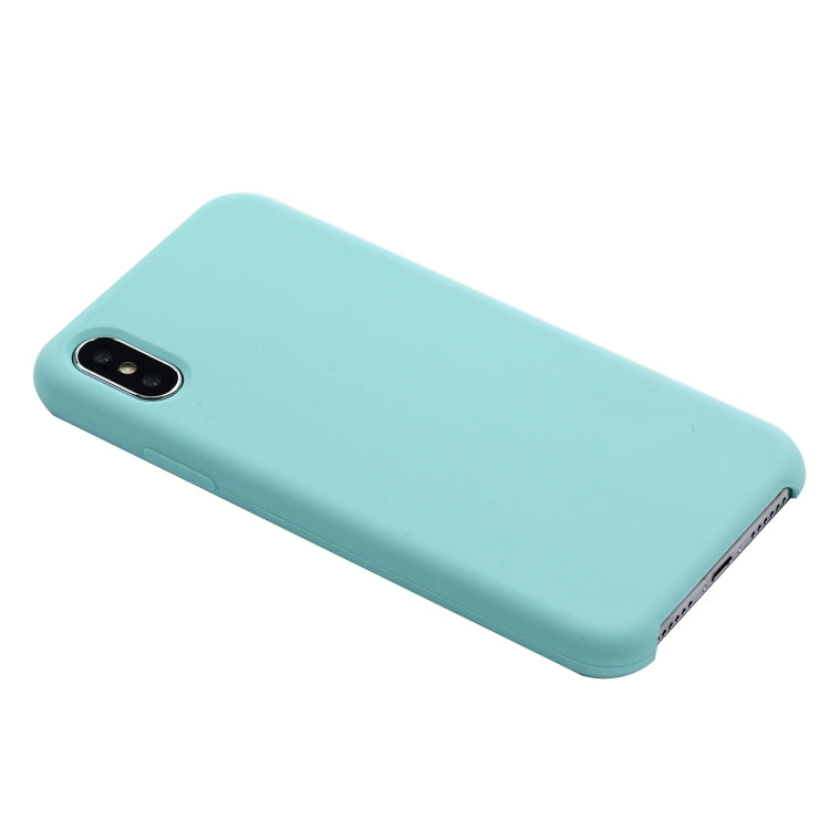 For iPhone XR Four Corners Full Coverage Liquid Silicone Case(Baby Blue) - More iPhone Cases by buy2fix | Online Shopping UK | buy2fix