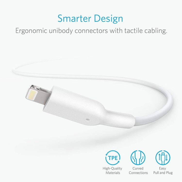 ANKER PowerLine II USB to 8 Pin MFI Certificated Data Cable, Length: 1.8m(White) - Apple Accessories by ANKER | Online Shopping UK | buy2fix