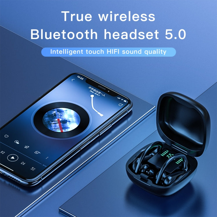 258 Wireless Ear-mounted Bluetooth Earphone with Charging Box & Digital Display, Support Touch & HD Call & Voice Assistant & NFC (White) - Bluetooth Earphone by buy2fix | Online Shopping UK | buy2fix