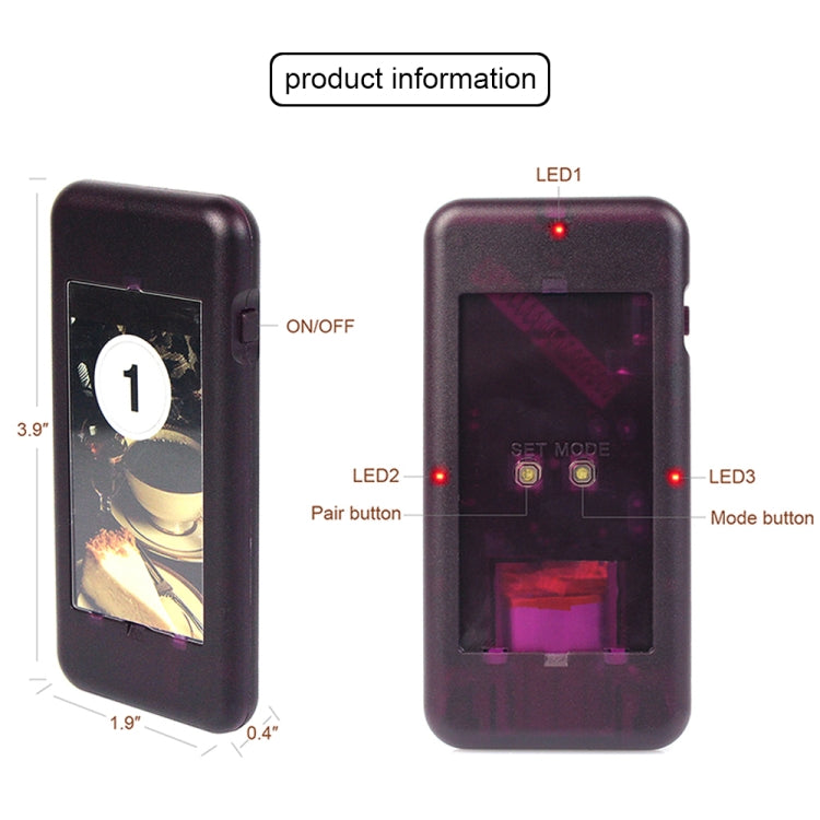 QC100 999 Channel Restaurant Wireless Paging Queuing Calling System with 20 Call Coaster Pagers, EU Plug - Security by buy2fix | Online Shopping UK | buy2fix