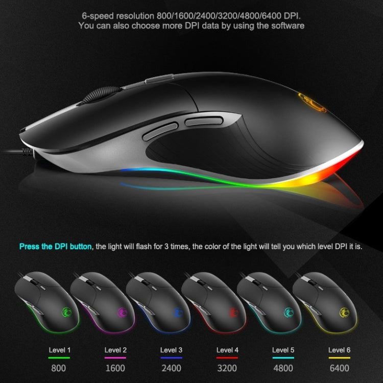 iMICE X6 Wired Mouse  6-button Colorful RGB Gaming Mouse(Black) - Wired Mice by iMICE | Online Shopping UK | buy2fix