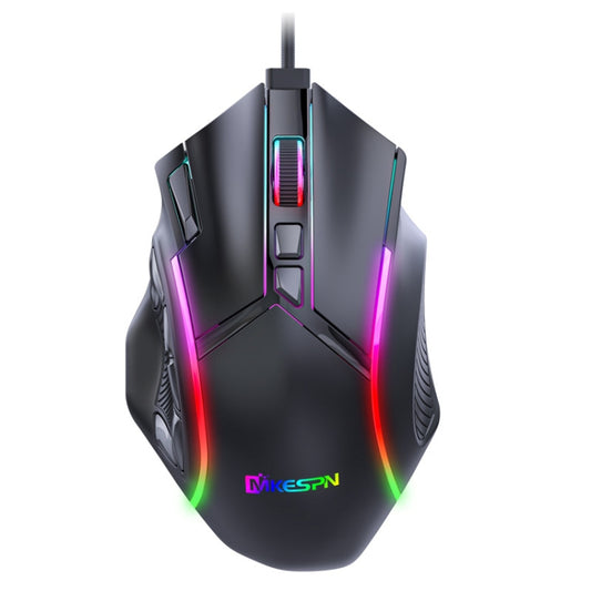 MKESPN X15 Full Speed 12800DPI 12 Buttons Macro Definition RGB Wired Mouse - Wired Mice by MKESPN | Online Shopping UK | buy2fix