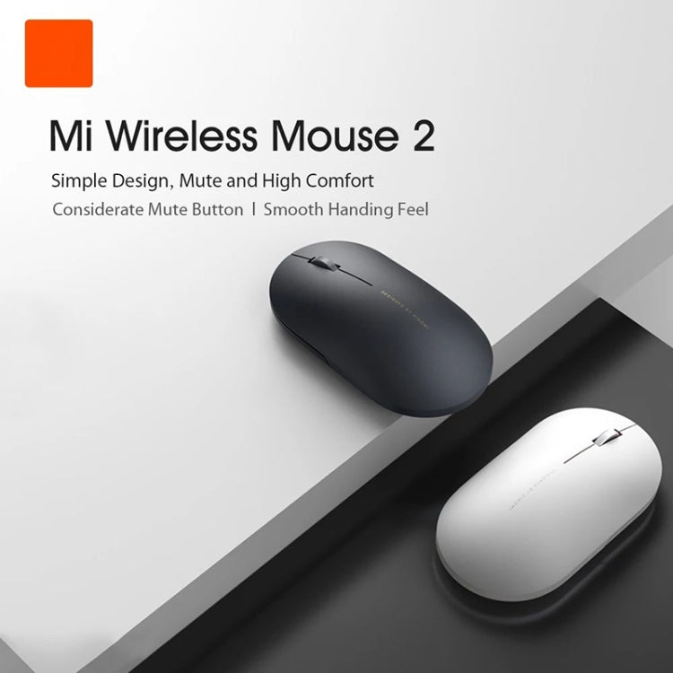 Original Xiaomi 2.4GHz 125HZ 1000DPI Rechargeable Ultra-thin Computer Mouse 2(Black) - Wireless Mice by Xiaomi | Online Shopping UK | buy2fix