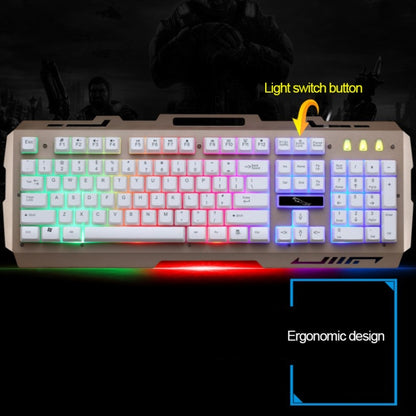 ZGB G700 104 Keys USB Wired Mechanical Feel Glowing Metal Panel Suspension Gaming Keyboard with Phone Holder(Black) - Wired Keyboard by buy2fix | Online Shopping UK | buy2fix