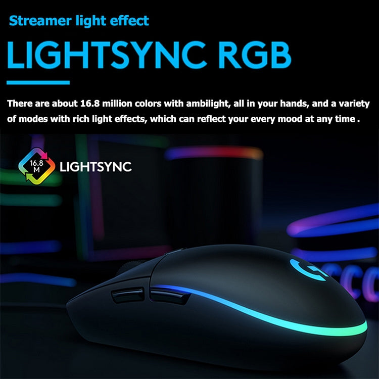 Logitech G102 2nd Gen. LIGHTSYNC 8000 DPI 6 Buttons RGB Backlight USB Wired Optical Gaming Mouse(Black) -  by Logitech | Online Shopping UK | buy2fix