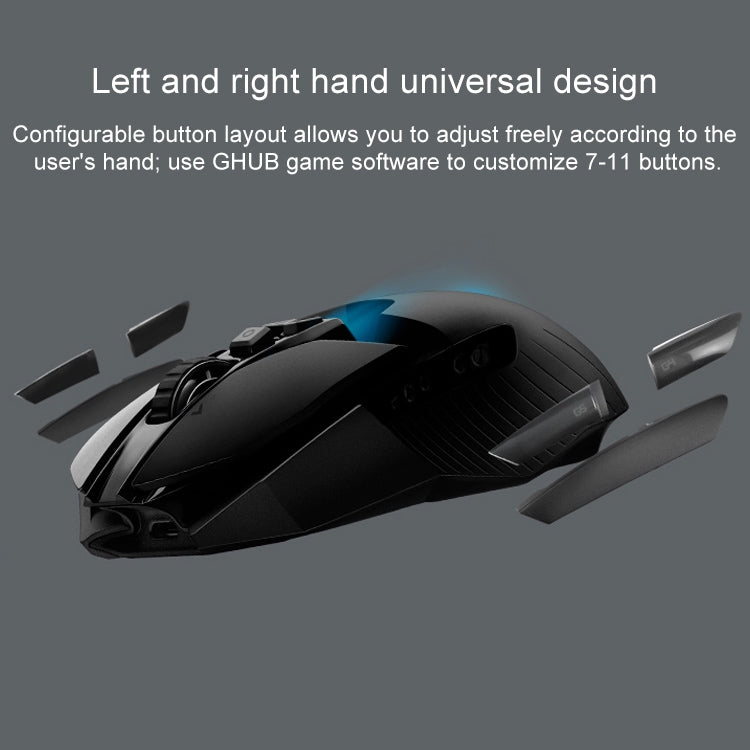 Logitech G903 LIGHTSPEED 16000 DPI 11 Buttons HERO 16K Sensor RGB Backlight Left and Right Hands Universal Wireless Optical Gaming Mouse (Black) - Wireless Mice by Logitech | Online Shopping UK | buy2fix