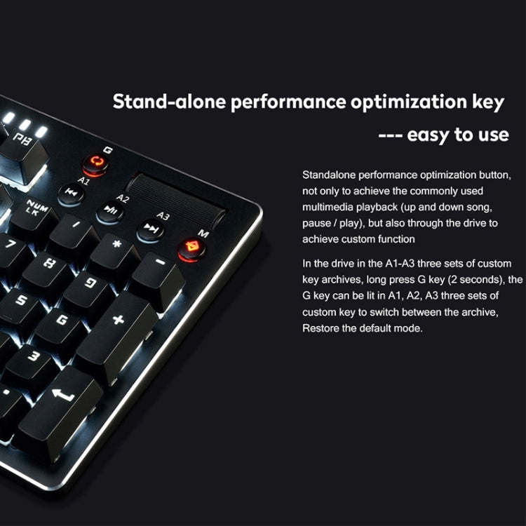 Ajazz AK35I Multimedia Knob Gaming Backlight Alloy Machinery Keyboard (Black Tea Axis) - Wired Keyboard by Ajazz | Online Shopping UK | buy2fix
