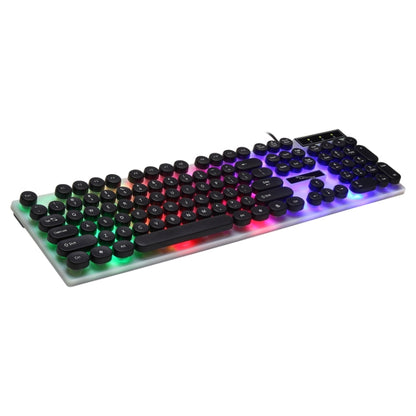 Chasing Leopard G21 USB 104-keys Waterproof Floating Round Punk Keycap Colorful Backlight Mechanical Feel Wired Keyboard, Length: 1.3m(Black) - Wired Keyboard by Chasing Leopard | Online Shopping UK | buy2fix