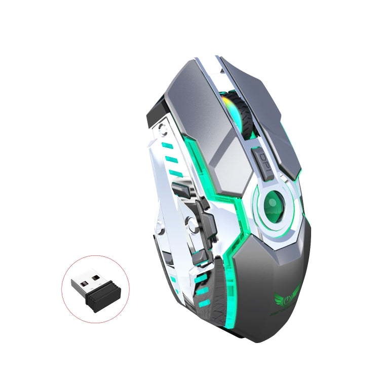 ZERODATE T30 2.4GHz 2400DPI Three-speed Adjustable RGB Backlight Wireless Optical Mouse(Grey) - Wireless Mice by ZERODATE | Online Shopping UK | buy2fix