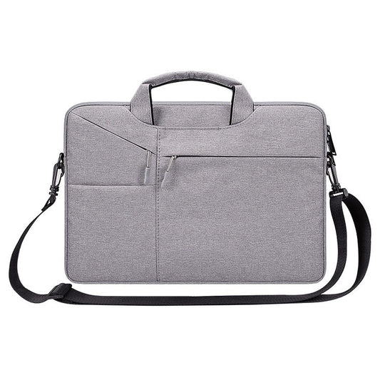 ST02S Waterproof Tear Resistance Hidden Portable Strap One-shoulder Handbag for 13.3 inch Laptops, with Suitcase Belt(Light Grey) - 13.3 inch by buy2fix | Online Shopping UK | buy2fix