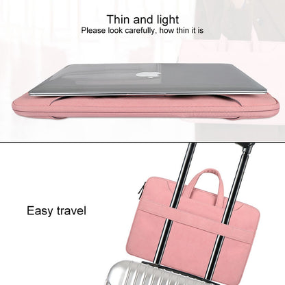 ST06S Waterproof PU Leather Zipper Hidden Portable Strap One-shoulder Handbag for 14.1 inch Laptops, with Magic Stick & Suitcase Belt (Pink) - Computer & Networking by buy2fix | Online Shopping UK | buy2fix