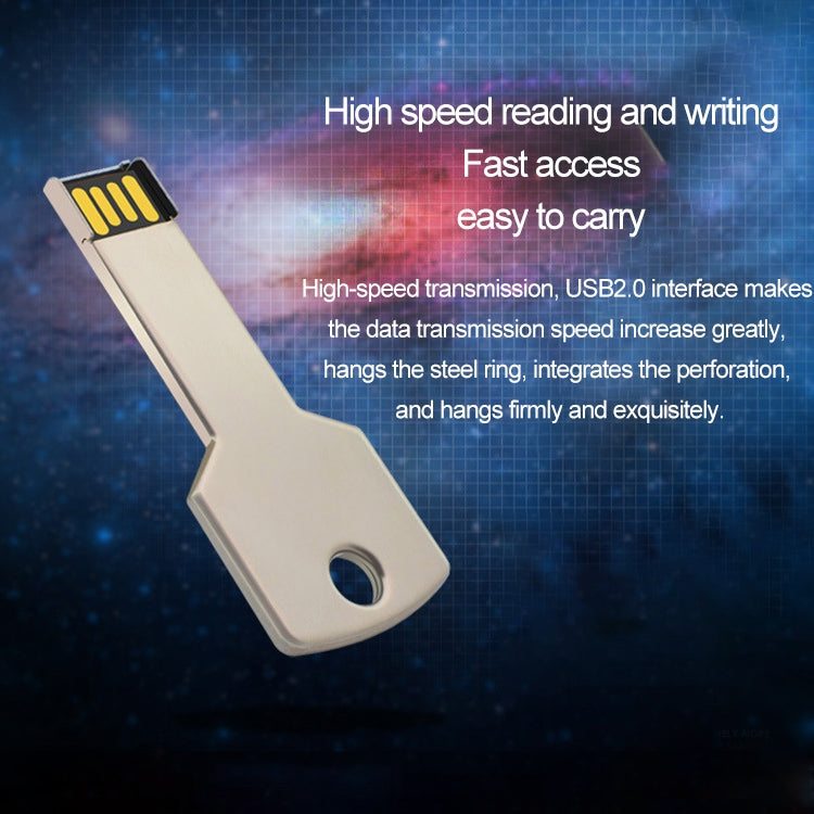 8GB USB 2.0 Metal Key Shape USB Flash Disk - USB Flash Drives by buy2fix | Online Shopping UK | buy2fix
