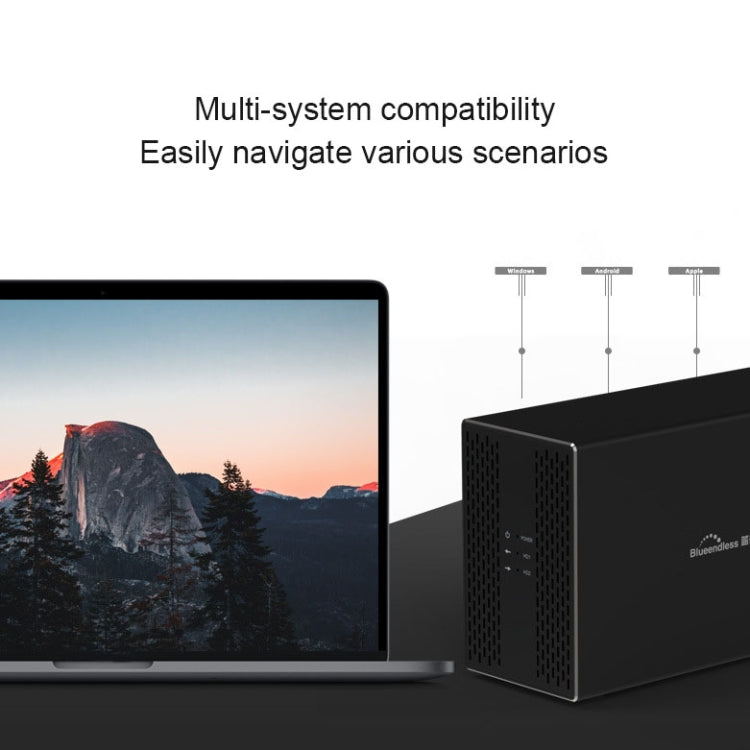 Blueendless USB-B Interface 3.5 inch 2 Bay RAID Combination Array HDD External Enclosure (US Plug) - HDD Enclosure by Blueendless | Online Shopping UK | buy2fix