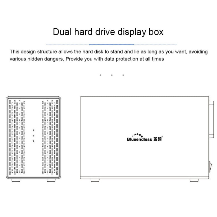 Blueendless USB-B Interface 3.5 inch 2 Bay RAID Combination Array HDD External Enclosure (US Plug) - HDD Enclosure by Blueendless | Online Shopping UK | buy2fix