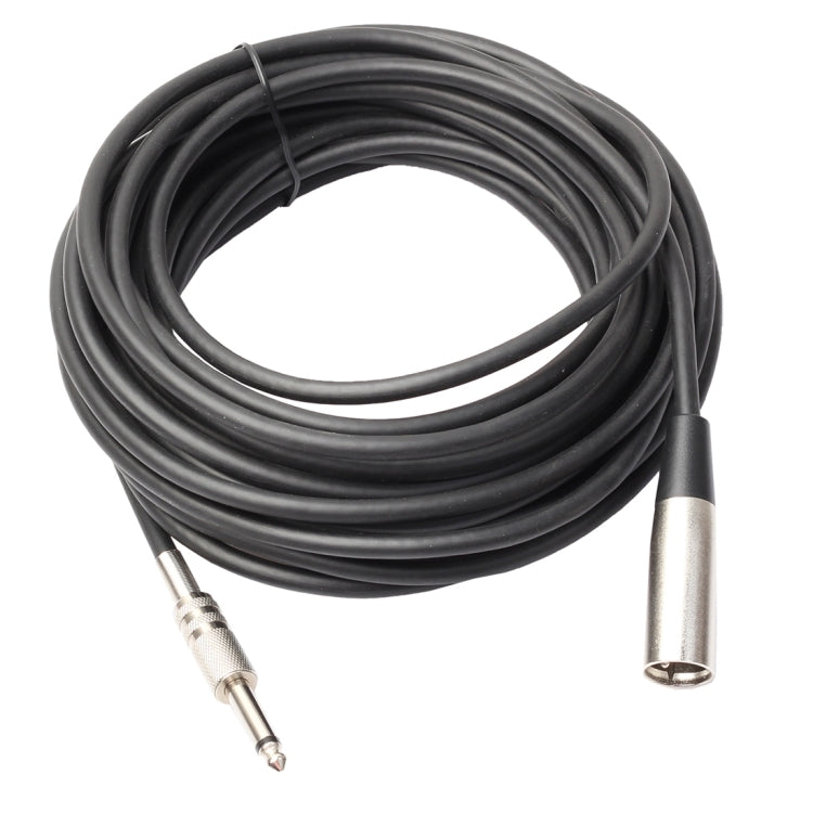 7.6m XLR 3-Pin Male to 1/4 inch (6.35mm) Mono Shielded Microphone Audio Cord Cable - Consumer Electronics by buy2fix | Online Shopping UK | buy2fix