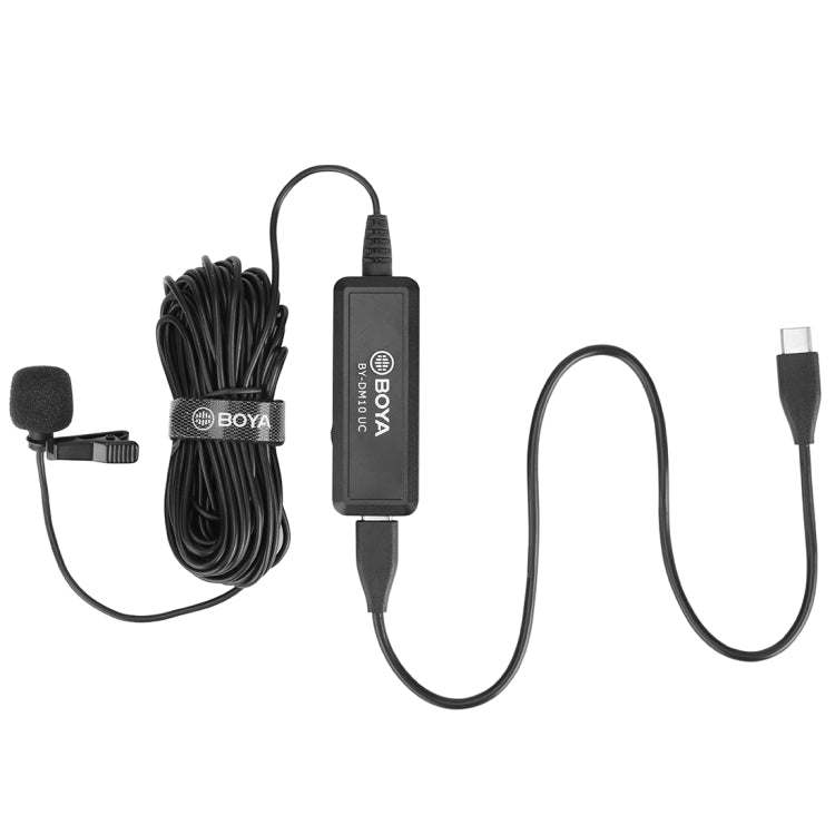 BOYA BY-DM10 UC USB-C / Type-C Plug Broadcast Lavalier Microphone with Windscreen, Cable Length: 6m (Black) - Consumer Electronics by BOYA | Online Shopping UK | buy2fix