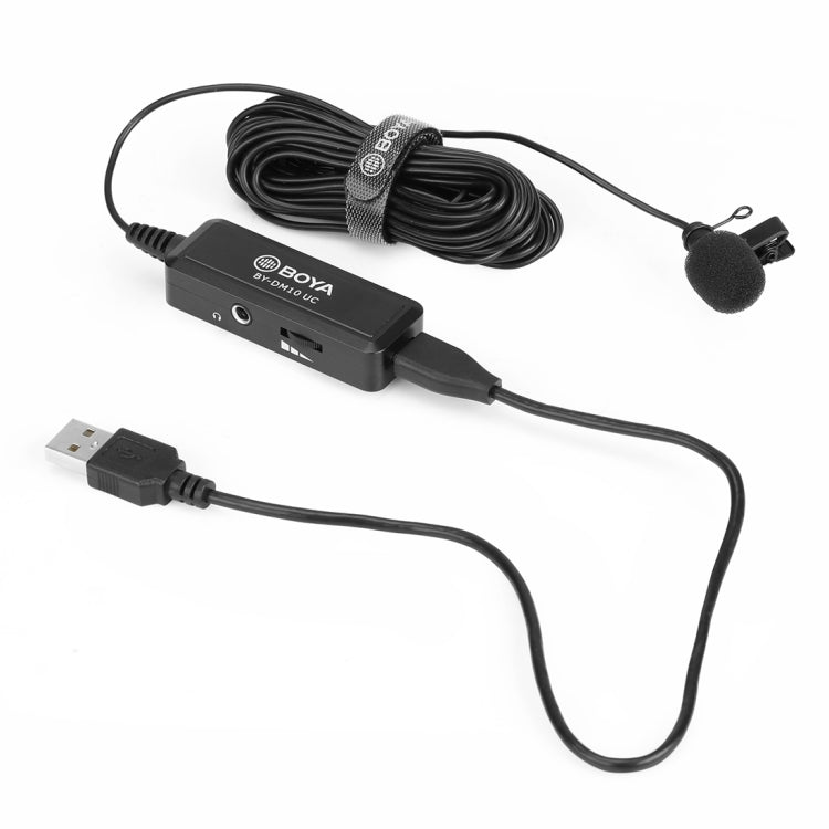 BOYA BY-DM10 UC USB-C / Type-C Plug Broadcast Lavalier Microphone with Windscreen, Cable Length: 6m (Black) - Consumer Electronics by BOYA | Online Shopping UK | buy2fix