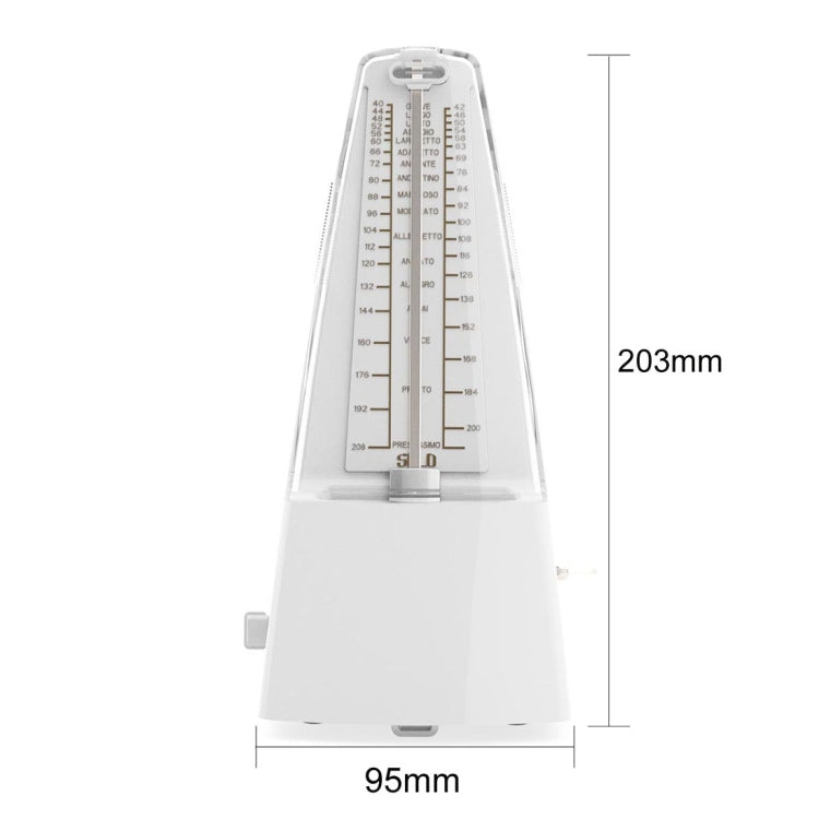 Piano Guitar Drum Violin Zither Universal Mechanical Metronome, Classic Version(White) - Stringed Instruments by buy2fix | Online Shopping UK | buy2fix