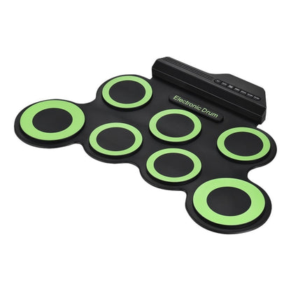Portable Silicone Hand Roll USB Electronic Drum(Green) - Percussion Instruments by buy2fix | Online Shopping UK | buy2fix