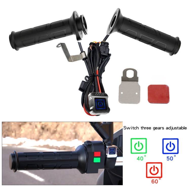 WUPP ZH-983C1 Motorcycle Modified Intelligent Electric Heating Hand Cover Heated Grip Handlebar with Three Gear Temperature Control(Black) - Grips by WUPP | Online Shopping UK | buy2fix