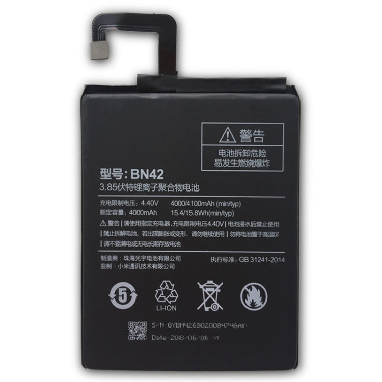 BN42 4000mAh for Xiaomi Redmi 4 Li-Polymer Battery - For Xiaomi by buy2fix | Online Shopping UK | buy2fix