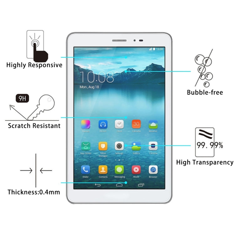 2 PCS 8 inch Universal 0.4mm 9H Surface Hardness Tempered Glass Screen Protector - Others by buy2fix | Online Shopping UK | buy2fix