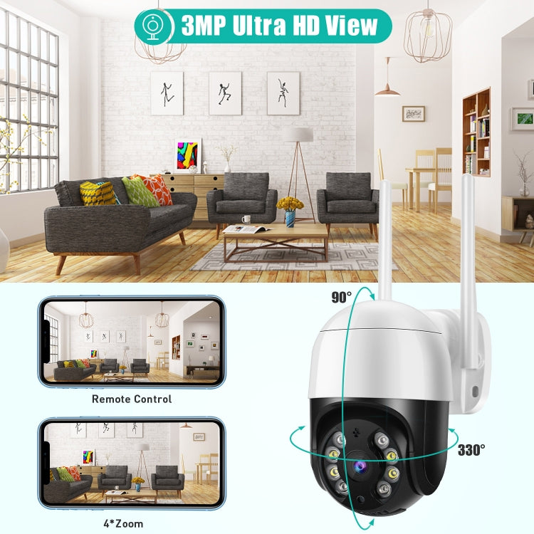 QX29 3.0MP HD WiFi IP Camera, Support Night Vision & Motion Detection & Two Way Audio & TF Card, US Plug - Security by buy2fix | Online Shopping UK | buy2fix
