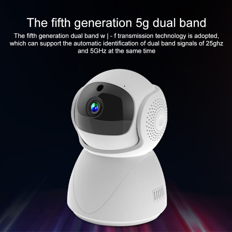 ZAS-5G01 1080P Home 5G WiFi Dual-band Panoramic Camera with 128GB TF Card, Support IR Night Vision & AP Hot Spot & Designated Alarm Area, UK Plug - Security by buy2fix | Online Shopping UK | buy2fix