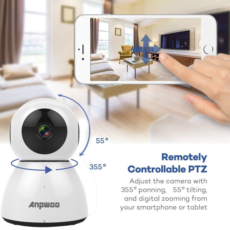 Anpwoo Snowman 1080P HD WiFi IP Camera, Support Motion Detection & Infrared Night Vision & TF Card(Max 64GB)(White) - Security by Anpwoo | Online Shopping UK | buy2fix