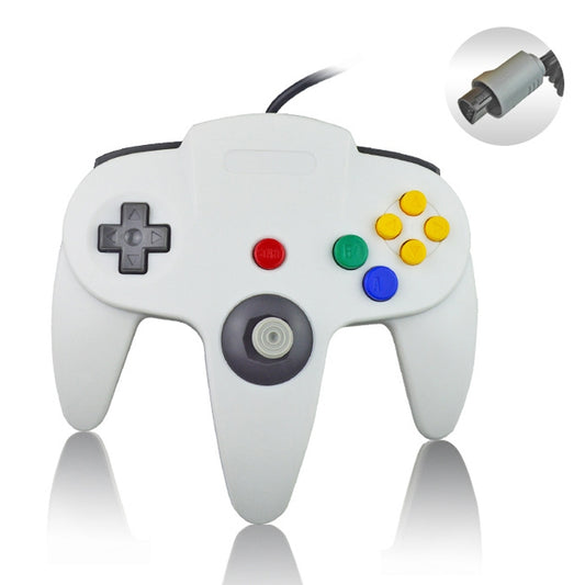 For Nintendo N64 Wired Game Controller Gamepad(White) - Gamepads by buy2fix | Online Shopping UK | buy2fix