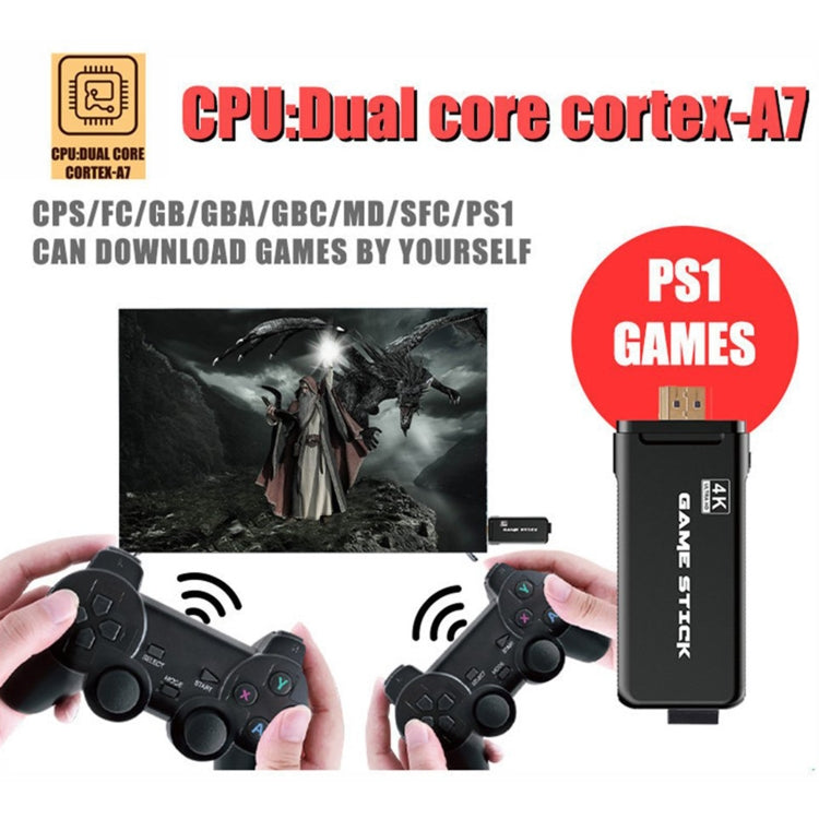 PS3000 32GB 4K Retro Game Stick with 2 Wireless Gamepads 3000+ Games Pre-installed - Pocket Console by buy2fix | Online Shopping UK | buy2fix