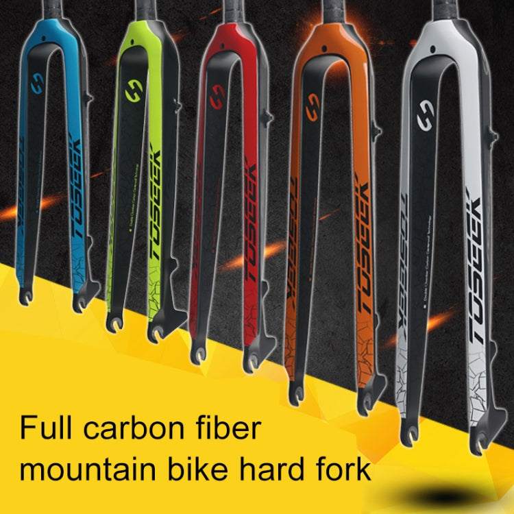 TOSEEK Ultra Light 26 Inch 385mm Mountain Bike Full Carbon Front Fork Straight Tube Disc Brake(Blue) - Outdoor & Sports by TOSEEK | Online Shopping UK | buy2fix