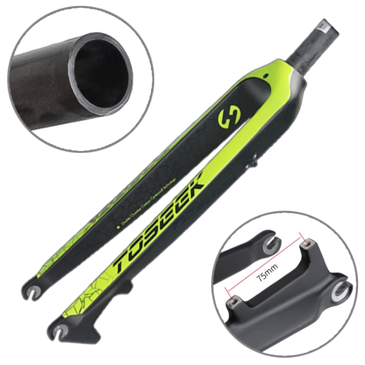 TOSEEK Ultra Light 29 Inch 435mm Mountain Bike Full Carbon Front Fork Straight Head Tube Disc Brake(Green) - Front Fork by TOSEEK | Online Shopping UK | buy2fix