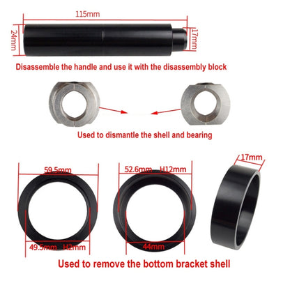 BIKERSAY BT040S3 Bicycle Press-in Type Axis Bracket Static Installation Removal Tool Set, Simple Edition - Outdoor & Sports by BIKERSAY | Online Shopping UK | buy2fix