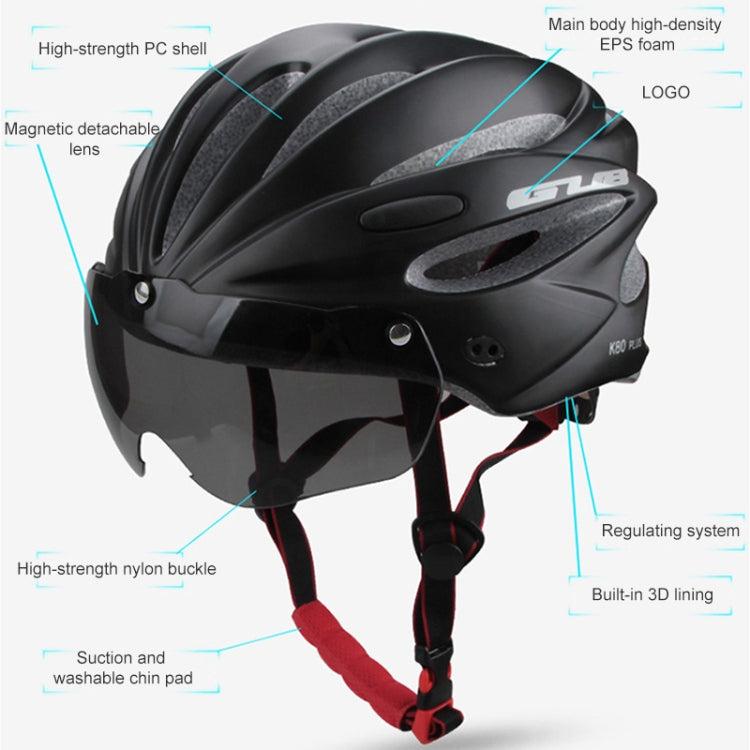 GUB K80 Plus Bike Helmet With Visor And Goggles(White) - Protective Helmet & Masks by GUB | Online Shopping UK | buy2fix