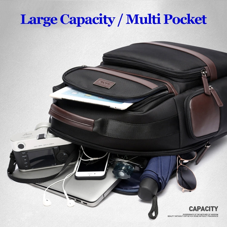 Bopai 751-007301 Business Anti-theft Waterproof Large Capacity Double Shoulder Bag,with USB Charging Port, Size: 28x19x42cm(Black) - 15.6 - 17 inch by Bopai | Online Shopping UK | buy2fix