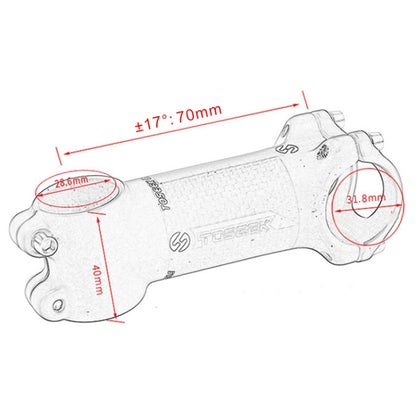 TOSEEK Road Mountain Bike Ultra-light Handlebar Stem Riser Faucet, Size: 17 Degree, 70mm (Matte) - Bicycle Grips by TOSEEK | Online Shopping UK | buy2fix