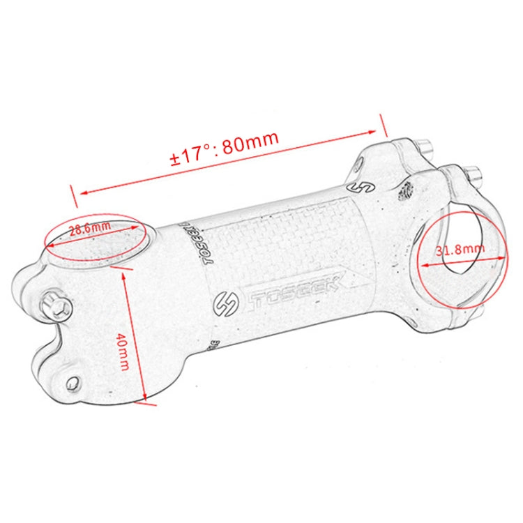 TOSEEK Road Mountain Bike Ultra-light Handlebar Stem Riser Faucet, Size: 17 Degree, 80mm (Matte) - Outdoor & Sports by TOSEEK | Online Shopping UK | buy2fix